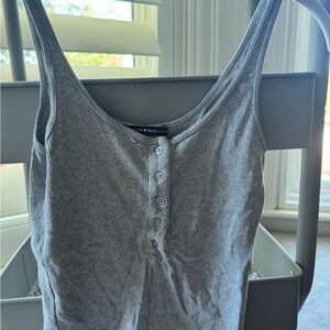 Brandy Melville Gray Fitted Sleeveless Tank Top